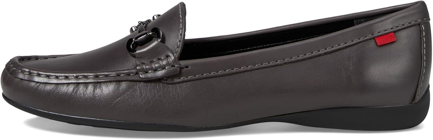 image:imageWomens Genuine Leather Slip on Buckle LoaferGrey Napa