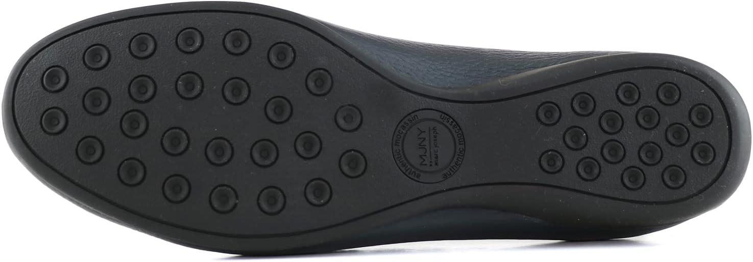 image:imageWomens Genuine Leather Slip on Buckle LoaferNavy Grainy