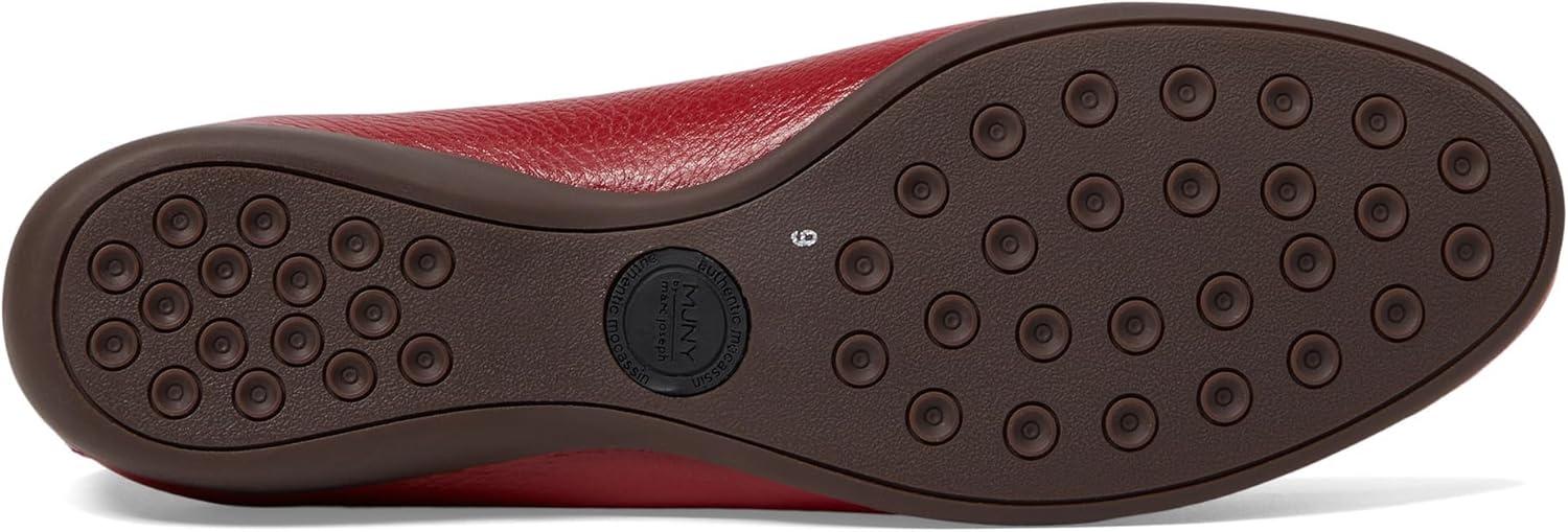 image:imageWomens Genuine Leather Slip on Buckle LoaferRed Grainy 1