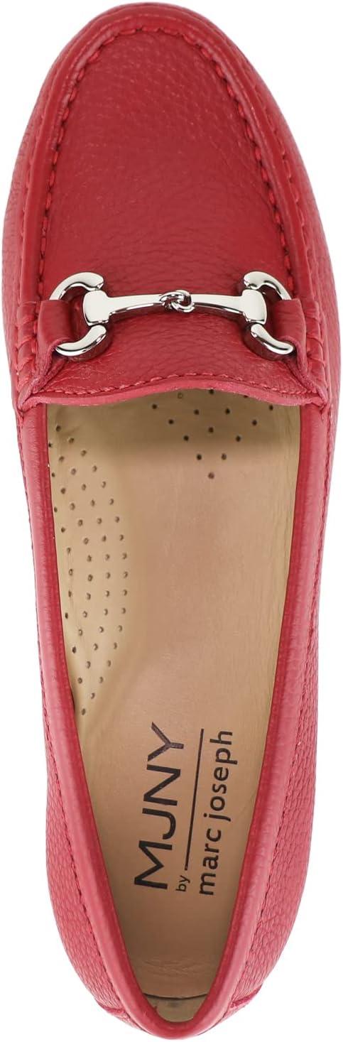 image:imageWomens Genuine Leather Slip on Buckle LoaferRed Grainy