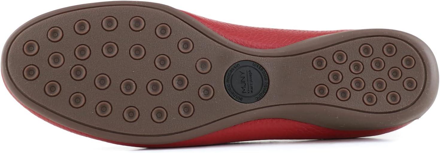 image:imageWomens Genuine Leather Slip on Buckle LoaferRed Grainy