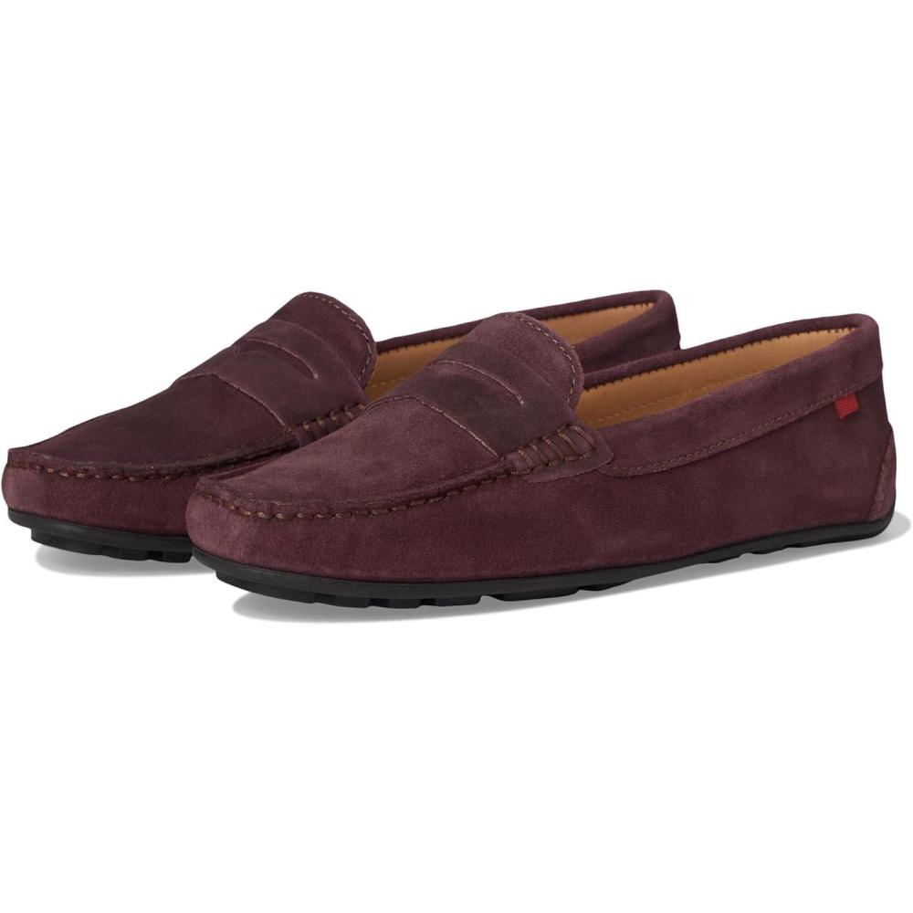 image:imageMJNY Womens Casual Comfortable Genuine Leather Lightweight Driving Moccasins Classic Fashion Penny Slip On Ladies Driving Loafer Flat ShoesWine Suede