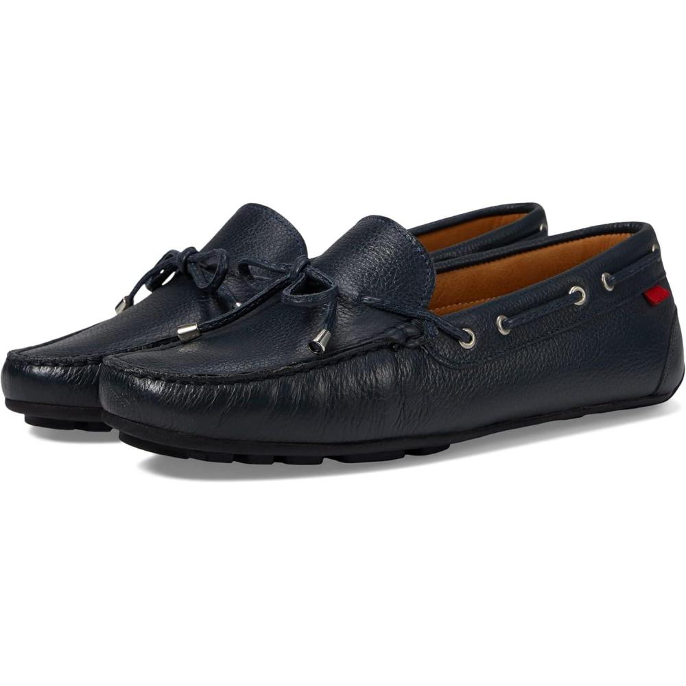 image:imageMJNY Womens Casual Comfortable Genuine Leather Lightweight Driving Moccasins Classic Fashion Tiebow Slip On Ladies Driving Loafer Flat ShoesNavy Grainy