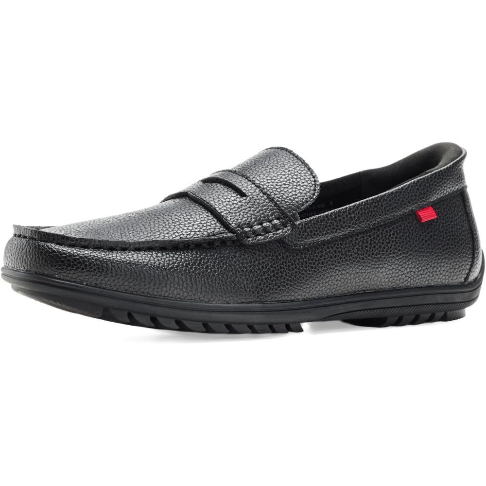 image:imageMarc Joseph New York Mens Casual Hands Free Slip on Penny LoafersBlack Grainy Leather