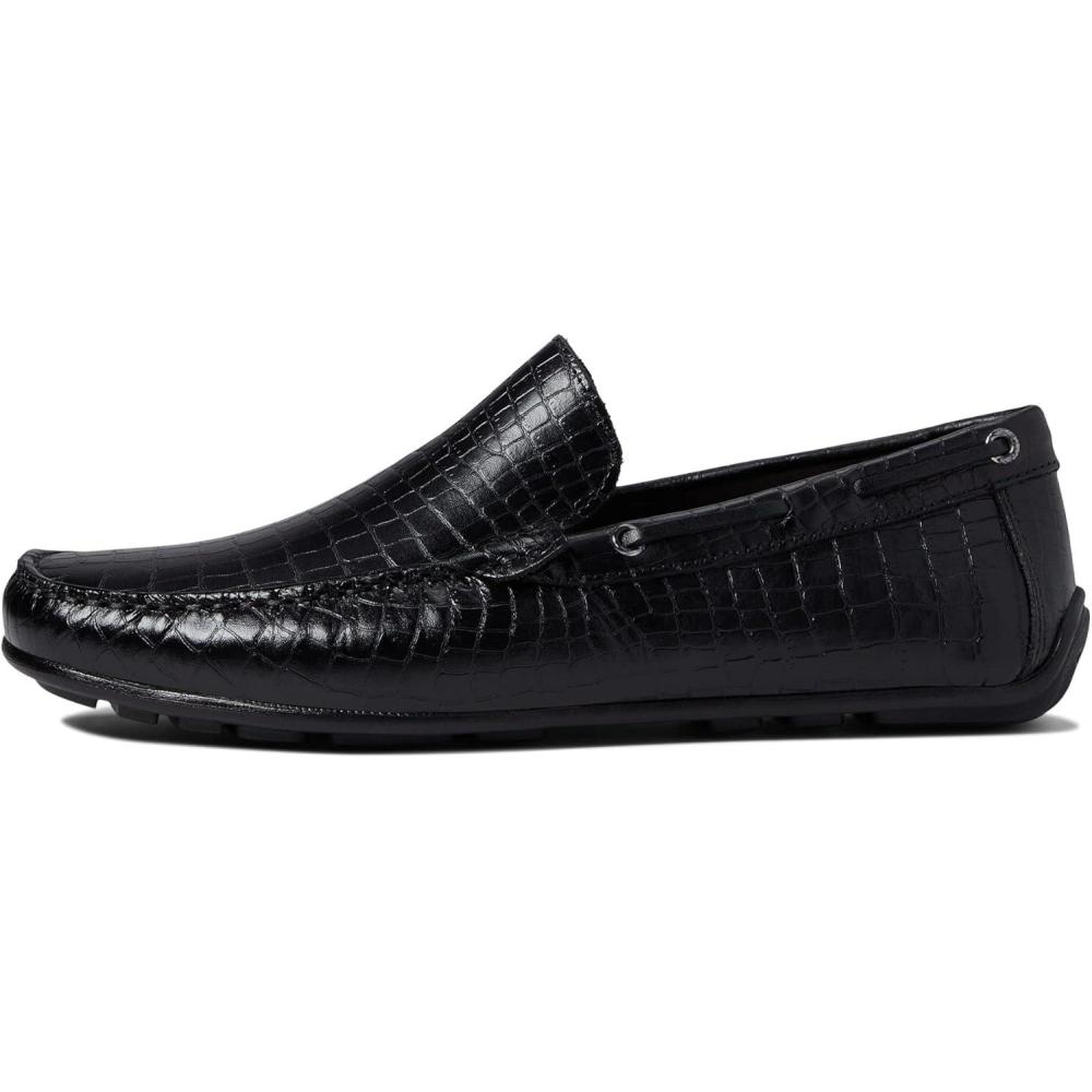 image:imageMens Genuine Leather Casual Slip On Venetian LoafersBlack Croco