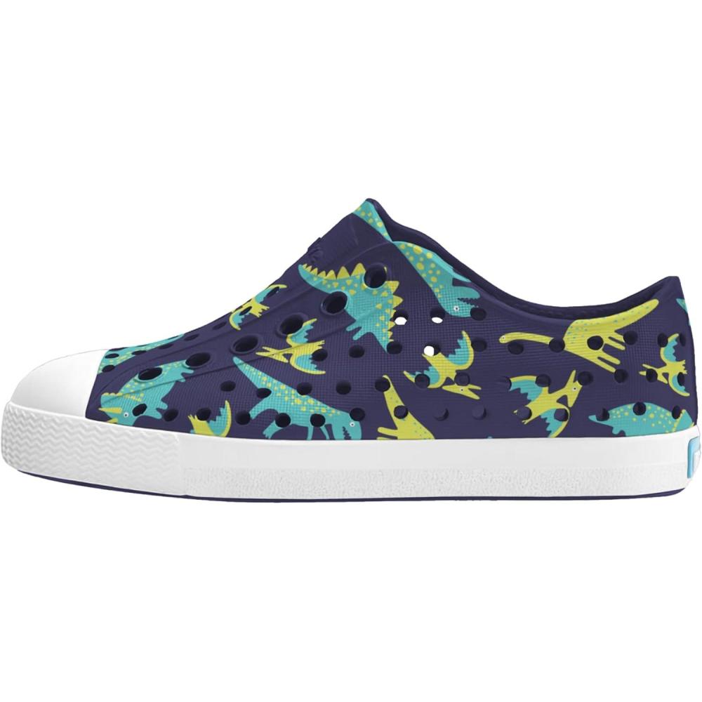 image:imageNative Shoes Kids Jefferson SlipOn ShoeRegatta BlueShell WhiteTrinket Dinosaurs