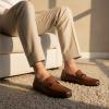 Marc Joseph New York Men’s Casual Hands Free Slip on Buckle Loafers(Cognac)