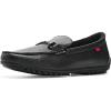 Marc Joseph New York Men’s Casual Hands Free Slip on Buckle Loafers(Black Grainy Leather)