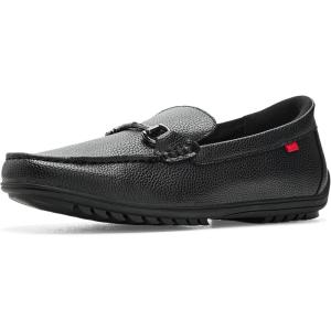 Marc Joseph New York Men’s Casual Hands Free Slip on Buckle Loafers(Black Grainy Leather)