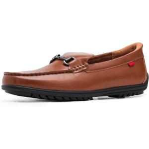 Marc Joseph New York Men’s Casual Hands Free Slip on Buckle Loafers(Cognac Napa Leather)