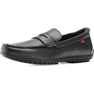 Marc Joseph New York Men’s Casual Hands Free Slip on Penny Loafers(Black Grainy Leather)