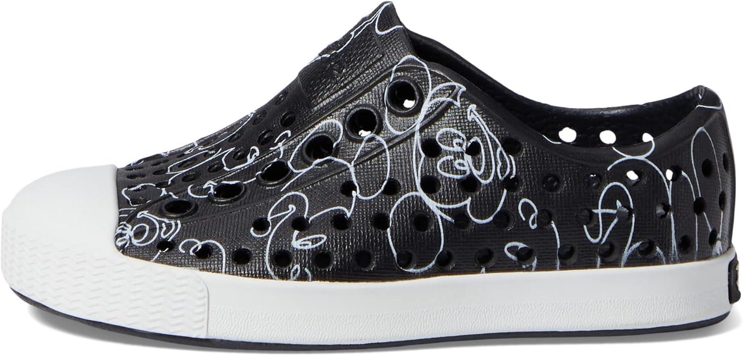 image:imageNative Shoes UnisexAdult Jefferson Lightweight Fashion SneakerJiffy BlackShell WhiteMickey Doodle All Over Print