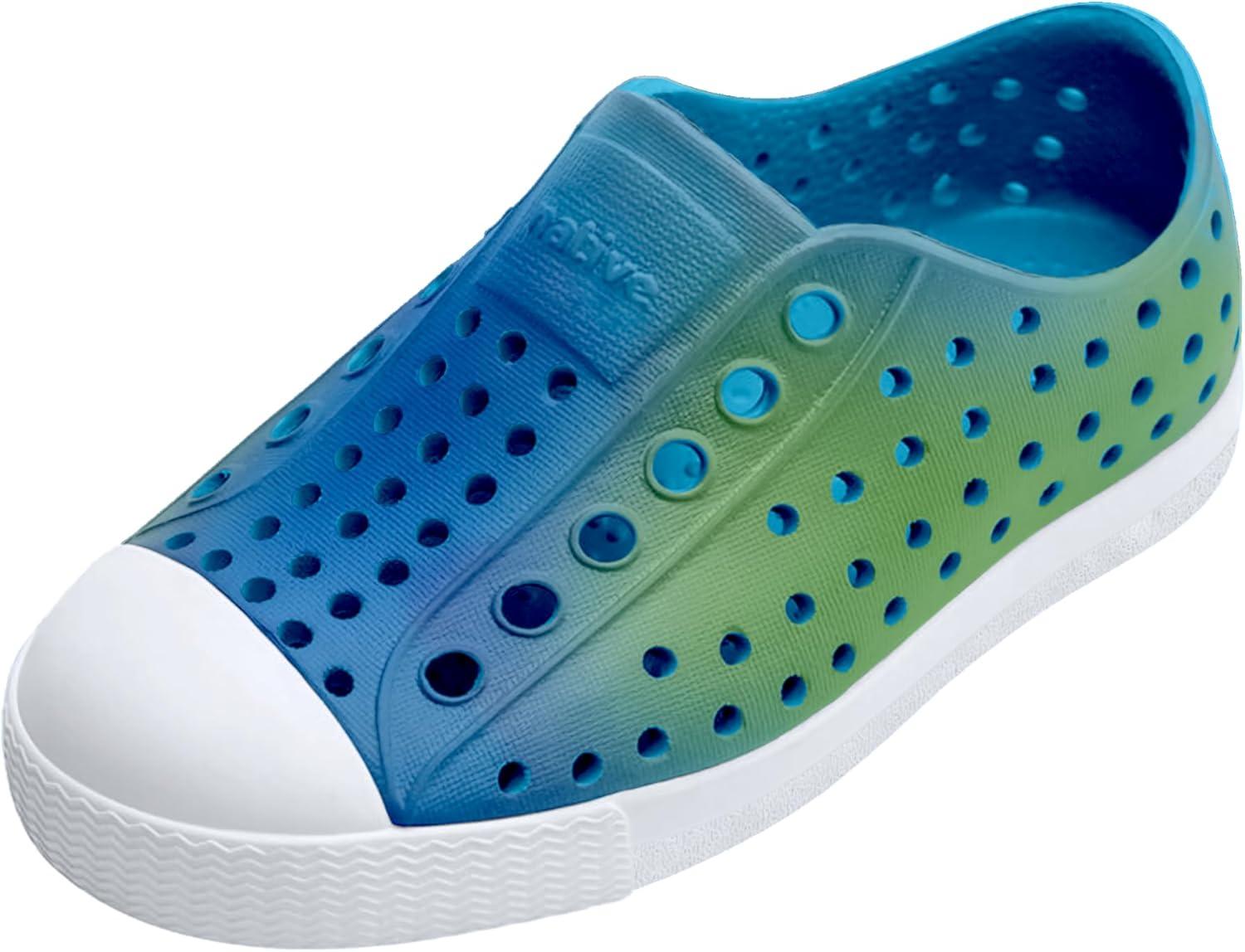 image:imageNative Shoes UnisexKids Jefferson Print SneakersAquarius BlueShell WhiteHilly Uv Blur