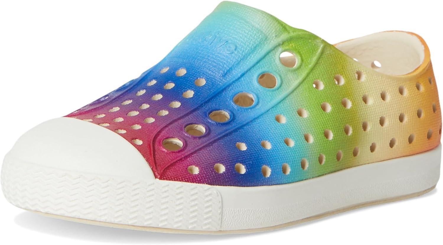image:imageNative Shoes UnisexKids Jefferson Print SneakersBone WhiteShell WhiteRainbow Gradient
