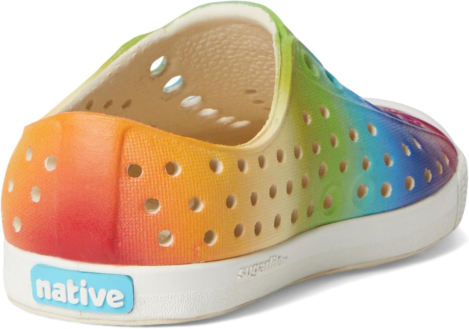 image:imageNative Shoes UnisexKids Jefferson Print SneakersBone WhiteShell WhiteRainbow Gradient