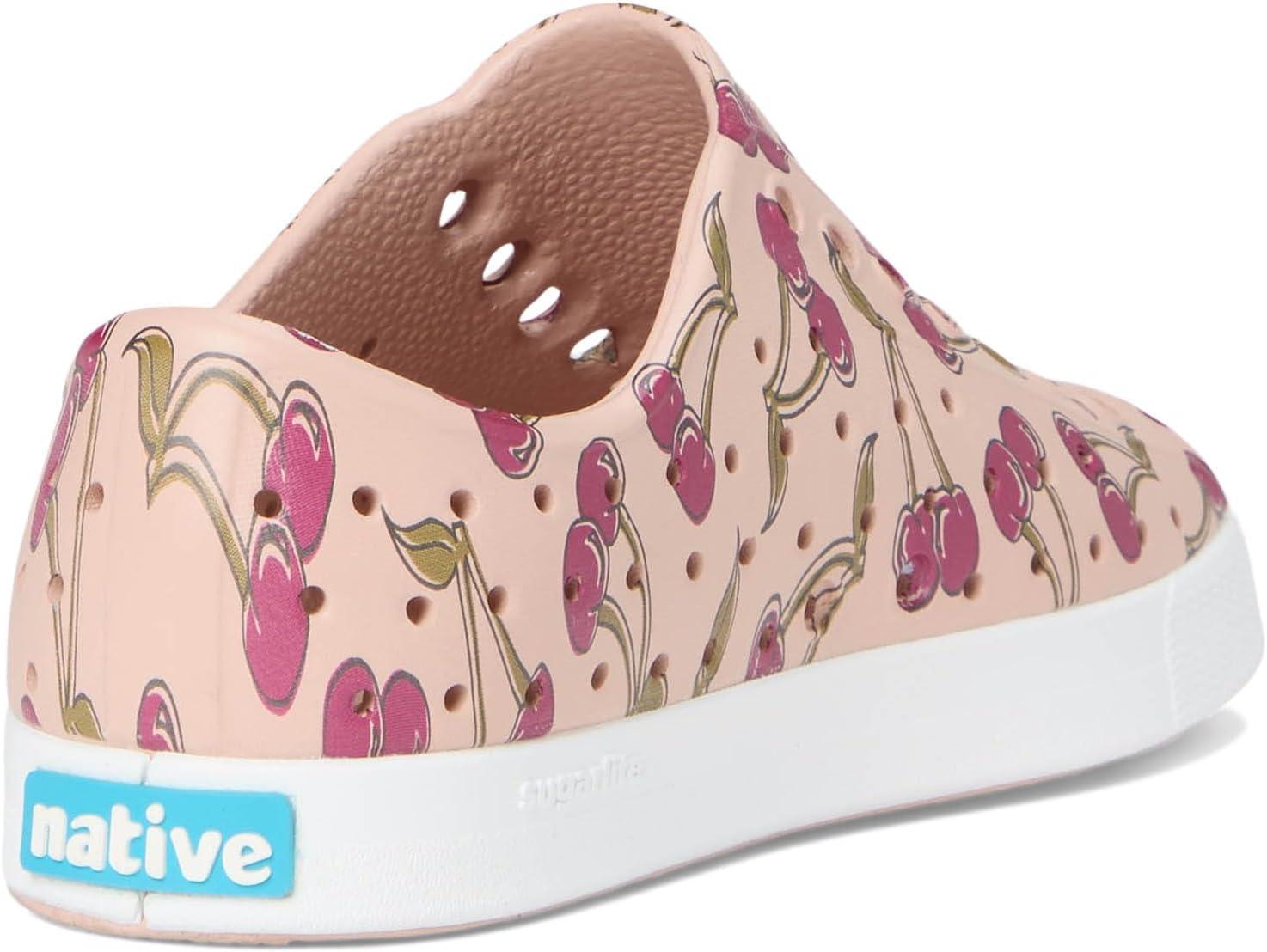 image:imageNative Shoes UnisexKids Jefferson Print SneakersChameleon PinkShell WhiteRoot Cherry