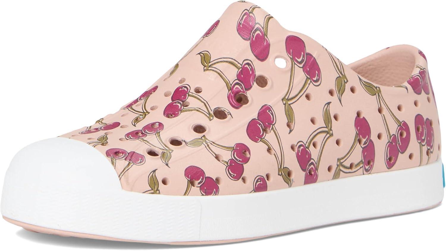image:imageNative Shoes UnisexKids Jefferson Print SneakersChameleon PinkShell WhiteRoot Cherry
