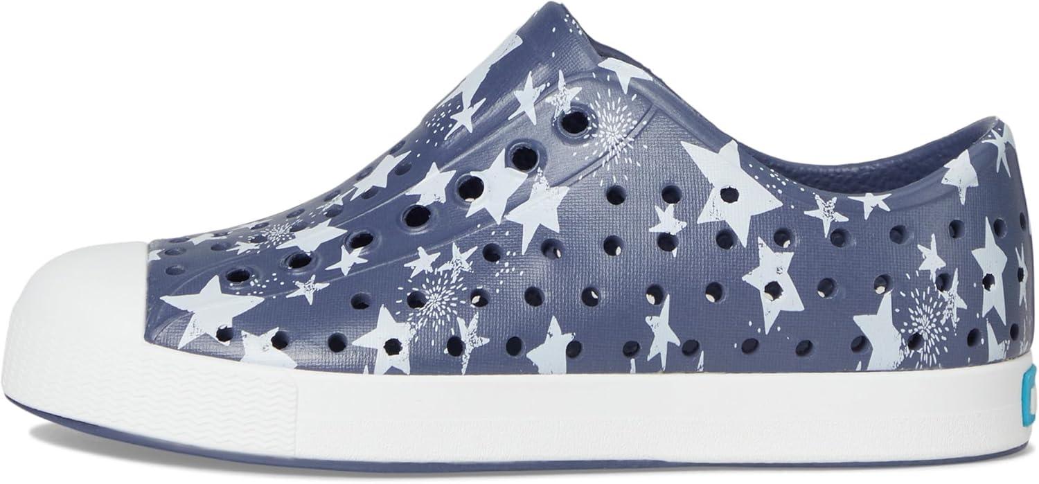 image:imageNative Shoes UnisexKids Jefferson Print SneakersDeep Sea BlueShell WhiteFirework Stars