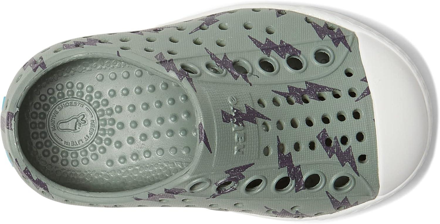 image:imageNative Shoes UnisexKids Jefferson Print SneakersFolk GreenShell WhiteOnyx Lightning