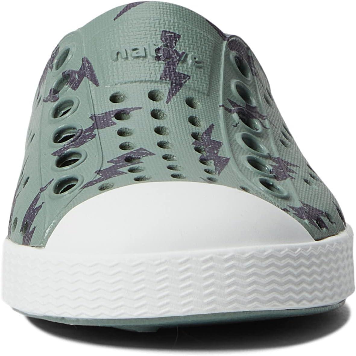 image:imageNative Shoes UnisexKids Jefferson Print SneakersFolk GreenShell WhiteOnyx Lightning