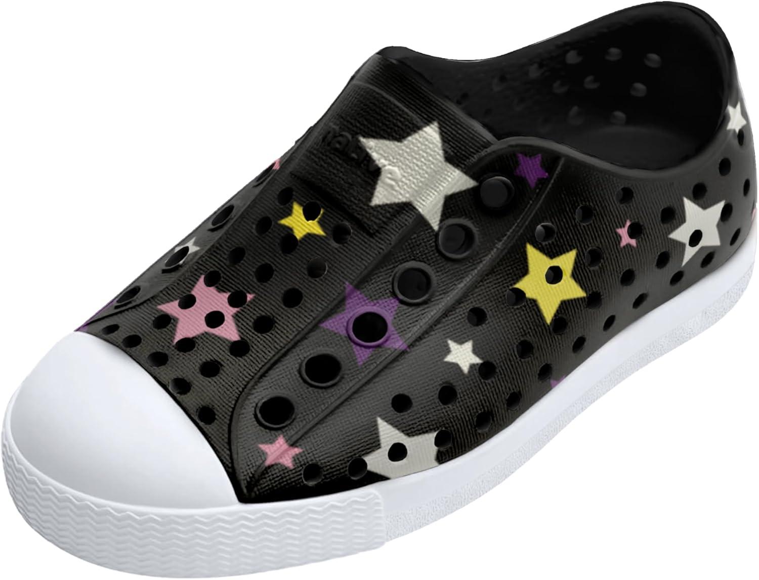 image:imageNative Shoes UnisexKids Jefferson Print SneakersJiffy BlackShell WhiteStars Aop