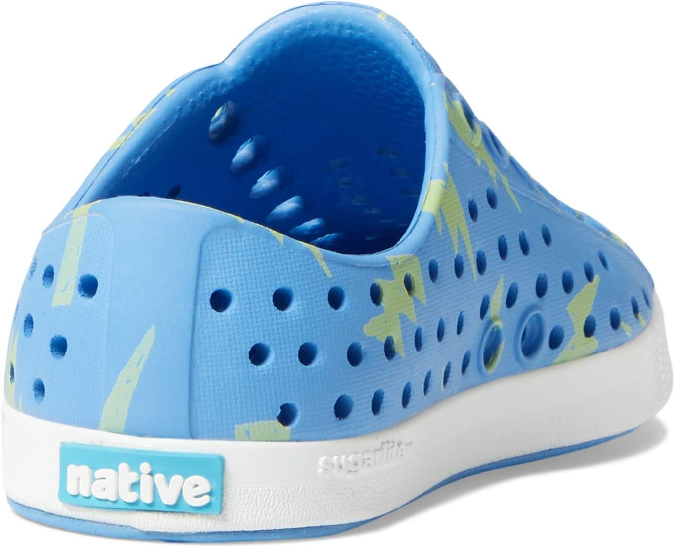 image:imageNative Shoes UnisexKids Jefferson Print SneakersResting BlueShell WhiteCelery Lightning