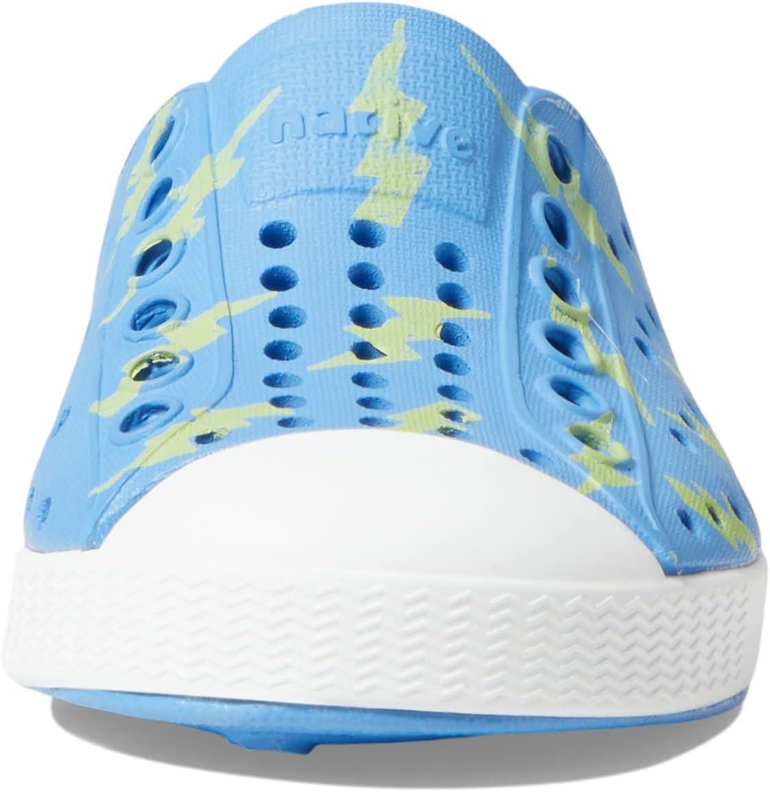 image:imageNative Shoes UnisexKids Jefferson Print SneakersResting BlueShell WhiteCelery Lightning