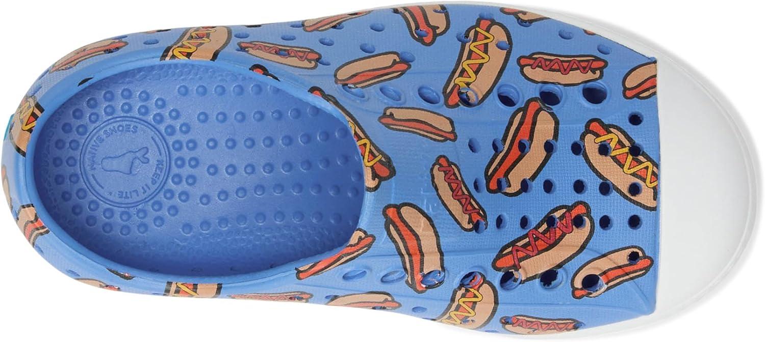 image:imageNative Shoes UnisexKids Jefferson Print SneakersResting BlueShell WhiteHot Dogs