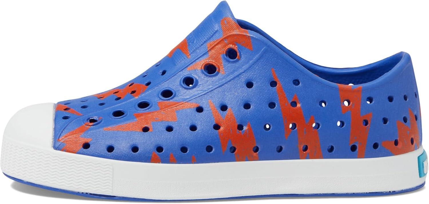 image:imageNative Shoes UnisexKids Jefferson Print SneakersUv BlueShell WhiteLaflame Lightning