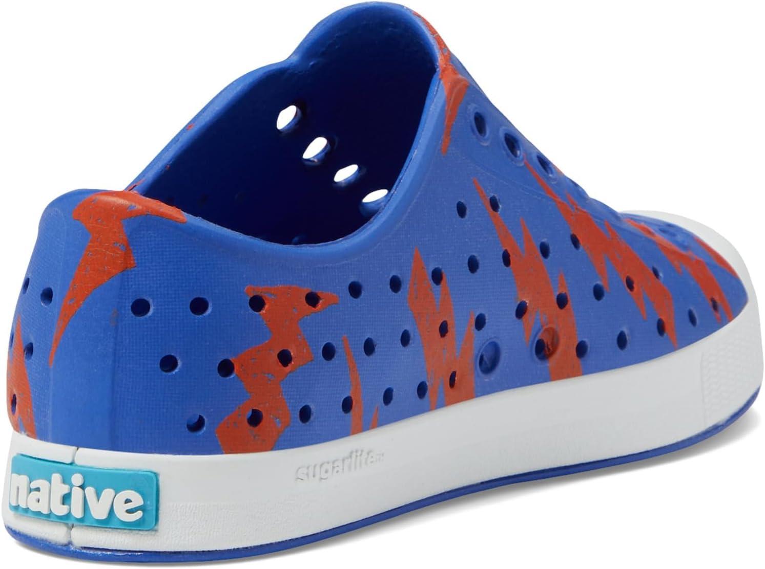 image:imageNative Shoes UnisexKids Jefferson Print SneakersUv BlueShell WhiteLaflame Lightning