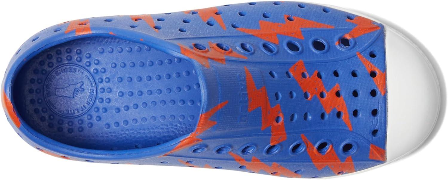 image:imageNative Shoes UnisexKids Jefferson Print SneakersUv BlueShell WhiteLaflame Lightning