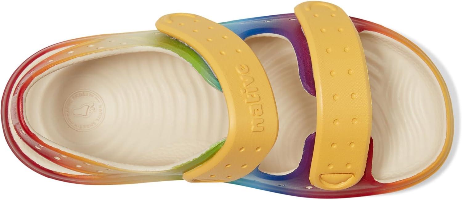 image:imageNative Shoes unisexchild Chase Little KidBig KidBone WhitePollen YellowRainbow Gradient