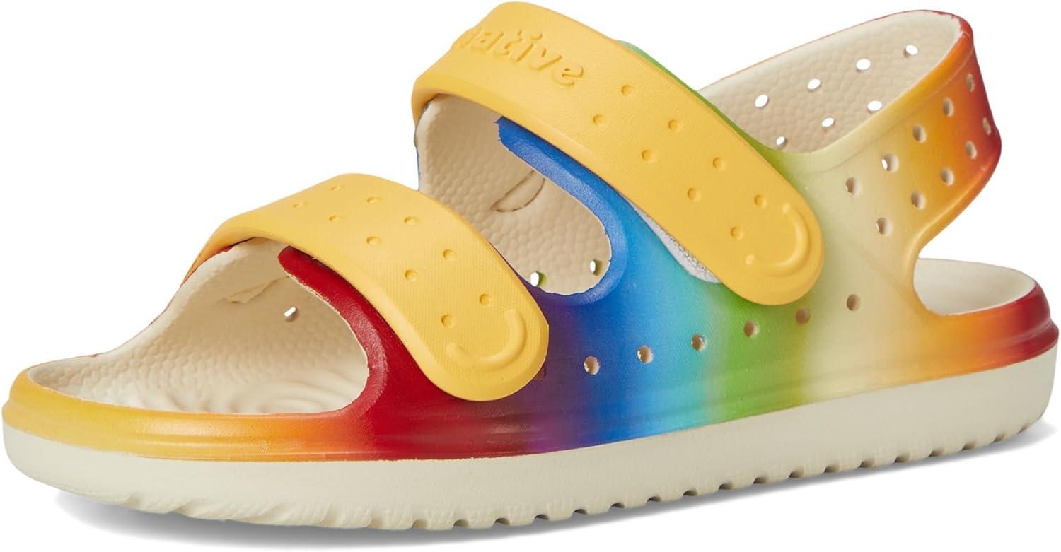 image:imageNative Shoes unisexchild Chase Little KidBig KidBone WhitePollen YellowRainbow Gradient