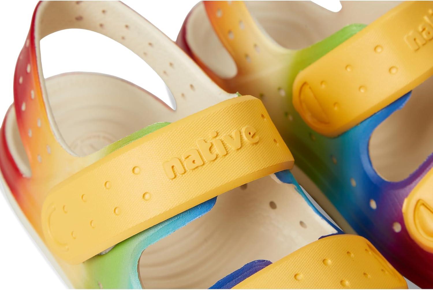 image:imageNative Shoes unisexchild Chase Little KidBig KidBone WhitePollen YellowRainbow Gradient