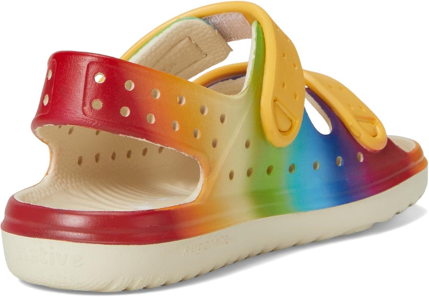 image:imageNative Shoes unisexchild Chase Little KidBig KidBone WhitePollen YellowRainbow Gradient