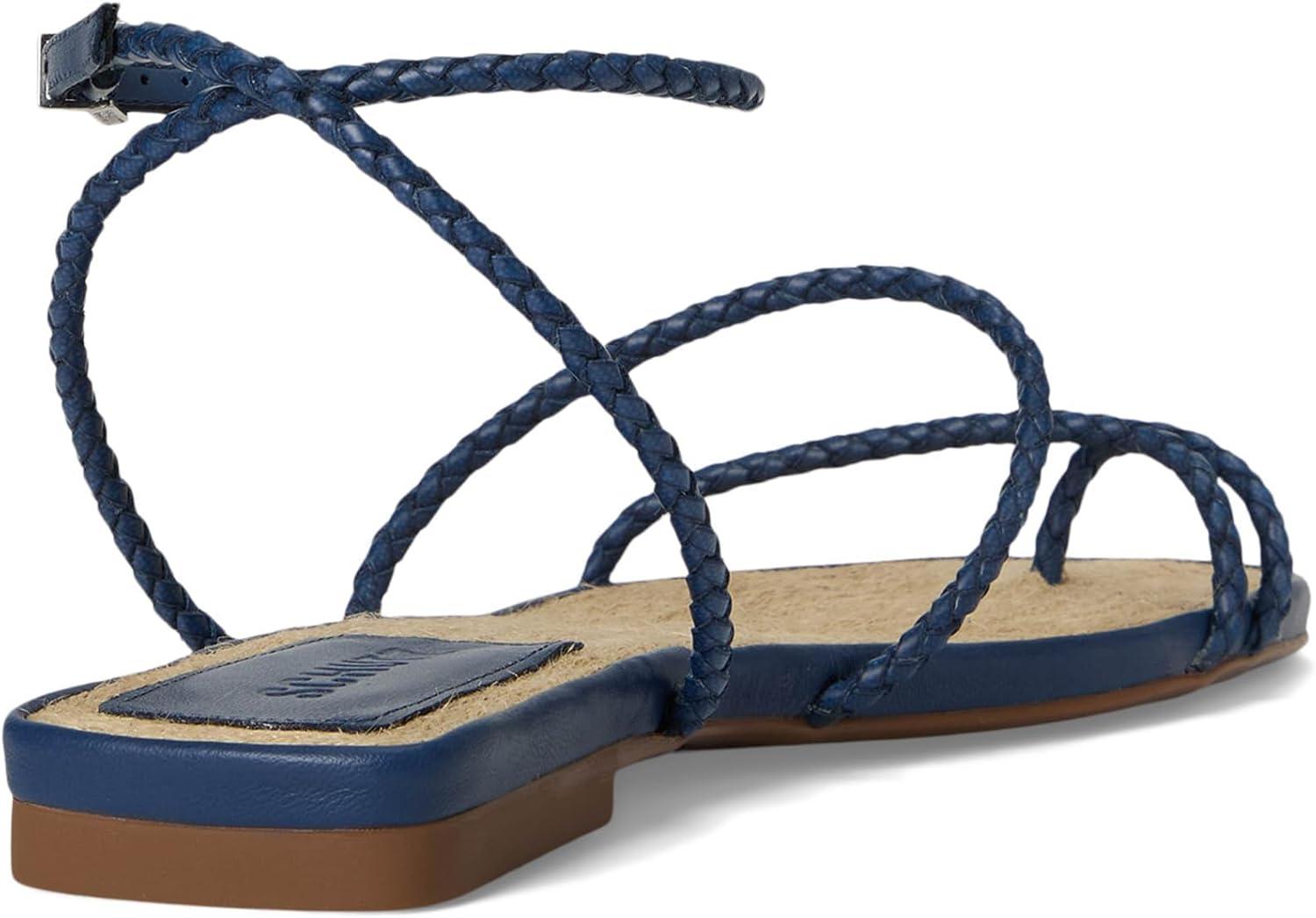 image:imageSchutz Womens Kaya Straw Flat Sandal Infinite Blue 8