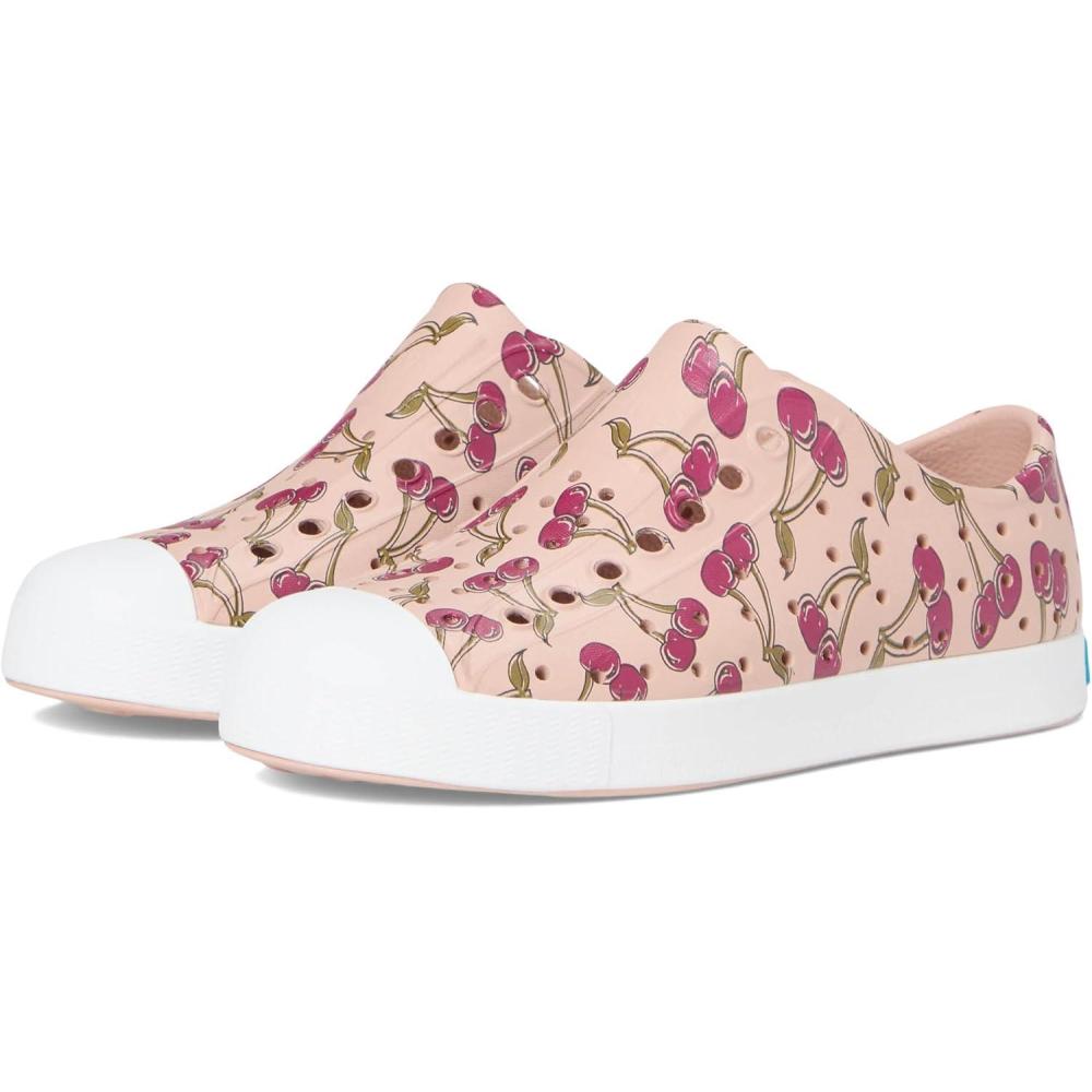 image:imageNative Shoes UnisexKids Jefferson Print SneakersChameleon PinkShell WhiteRoot Cherry