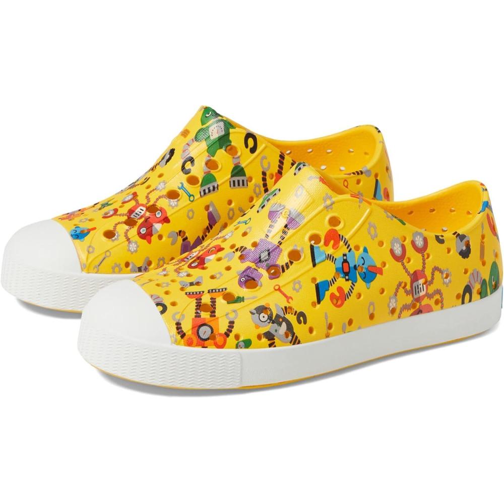 image:imageNative Shoes UnisexKids Jefferson Print SneakersCrayon YellowShell WhiteVictoria Robuddies