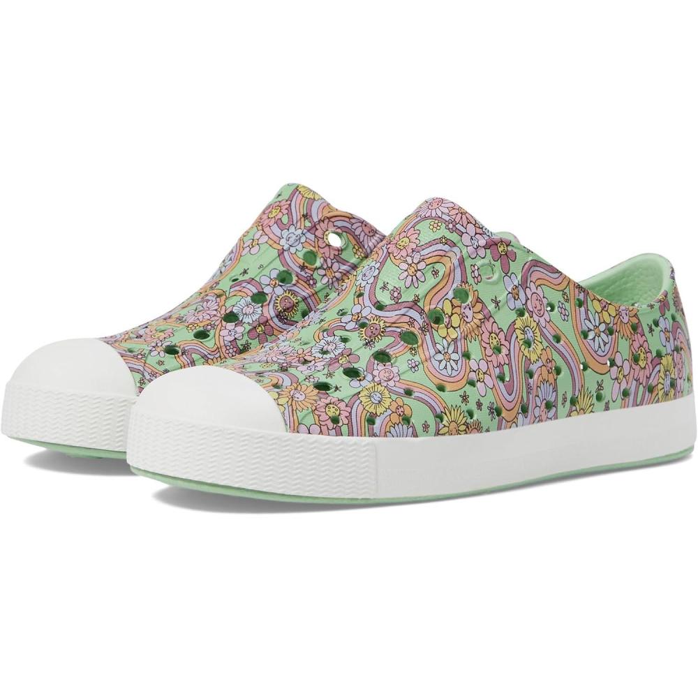 image:imageNative Shoes UnisexKids Jefferson Print SneakersFig GreenApricot Orange StripeNew Floral