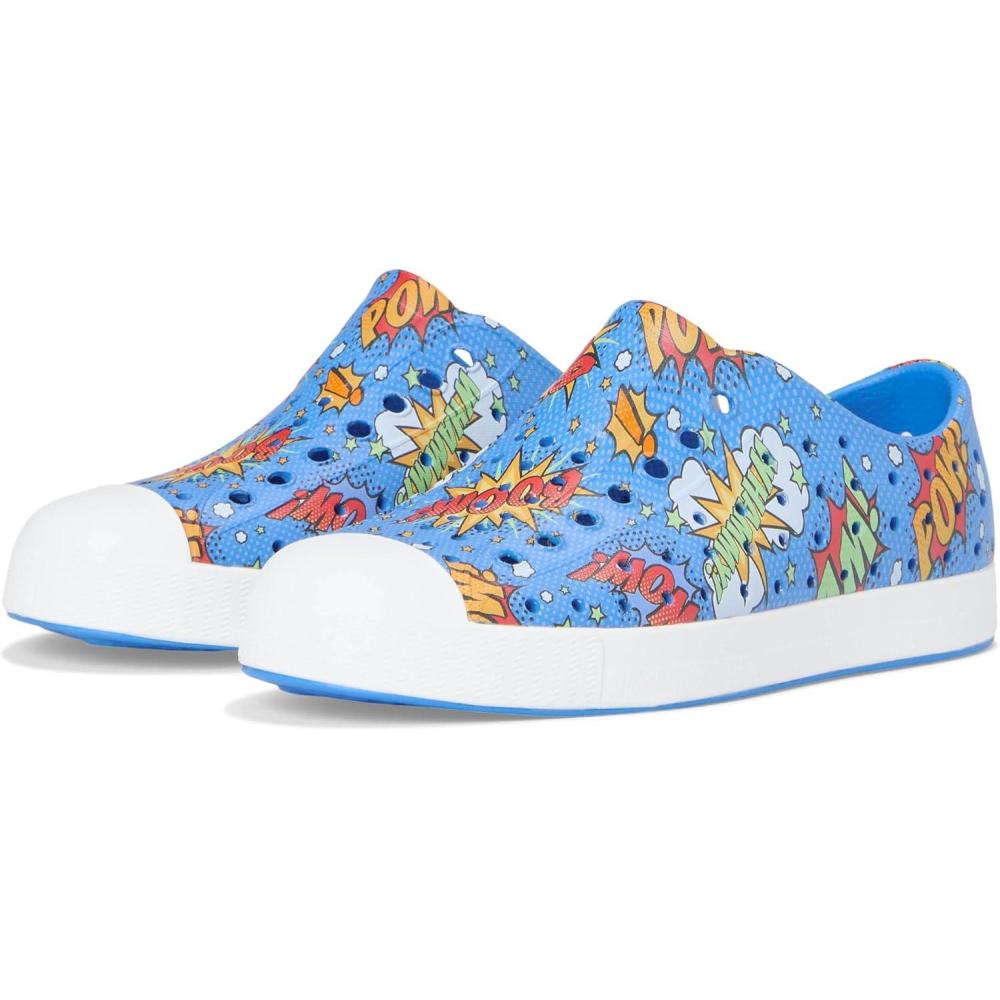 image:imageNative Shoes UnisexKids Jefferson Print SneakersResting BlueShell WhiteBoom Pow