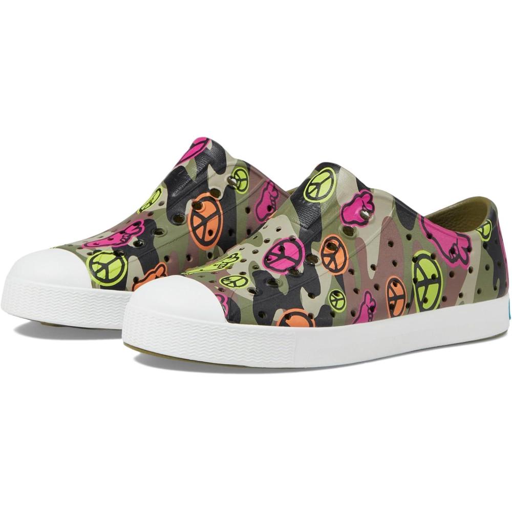 image:imageNative Shoes UnisexKids Jefferson Print SneakersRookie GreenShell WhitePeace Camo