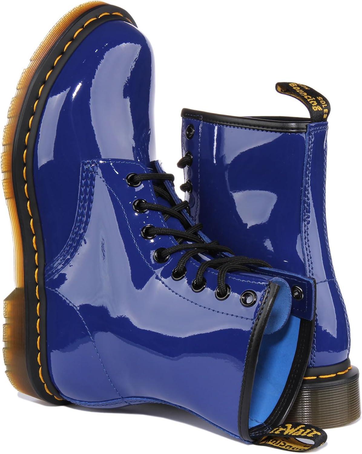 image:imageDr Martens Womens Maple Zip Steel Toe Light Industry BootsBlueprint Patent Lamper