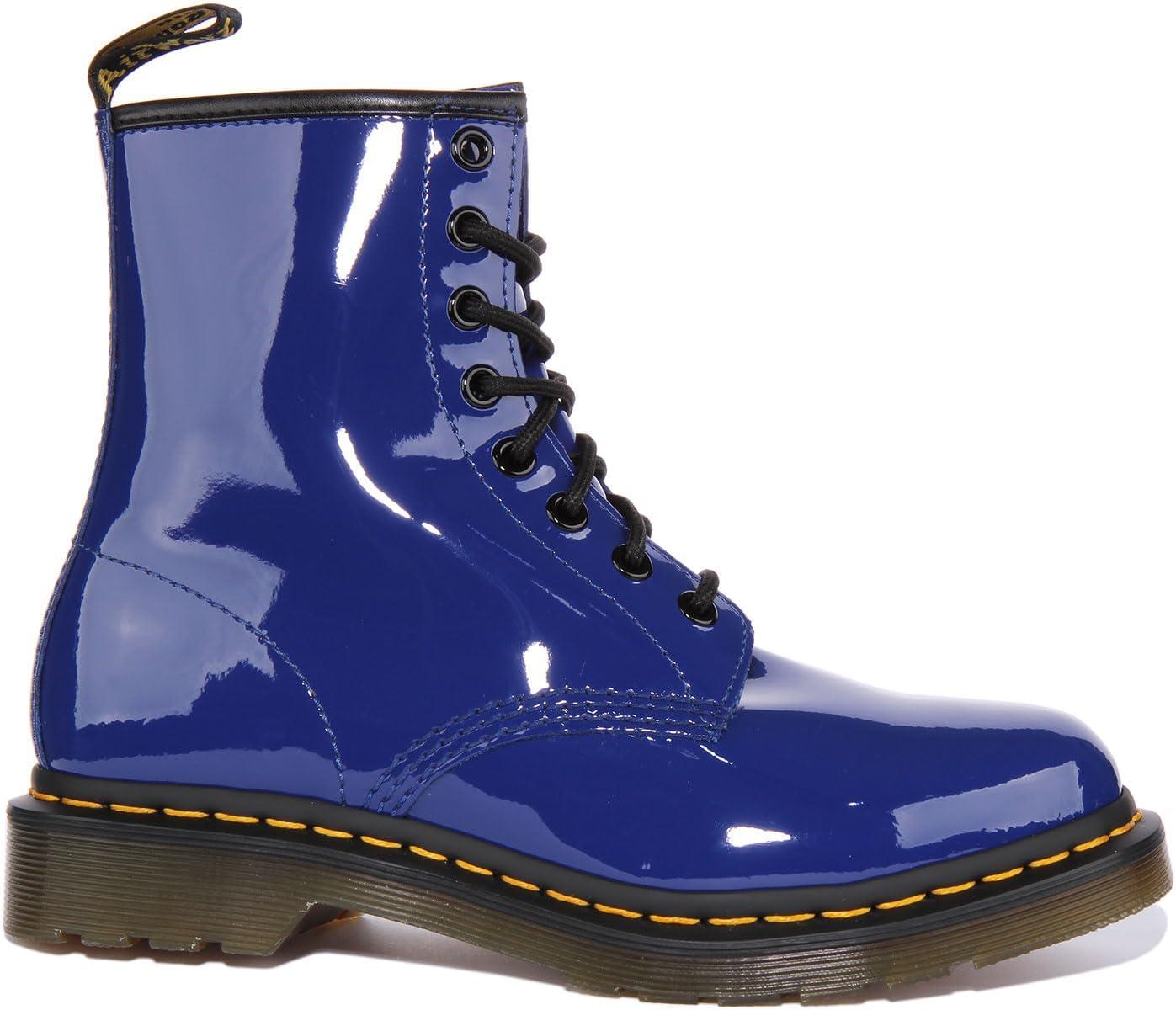 image:imageDr Martens Womens Maple Zip Steel Toe Light Industry BootsBlueprint Patent Lamper