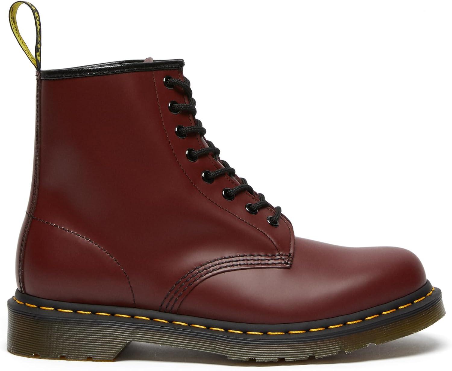 image:imageDr Martens Womens Maple Zip Steel Toe Light Industry BootsCherry Red Smooth