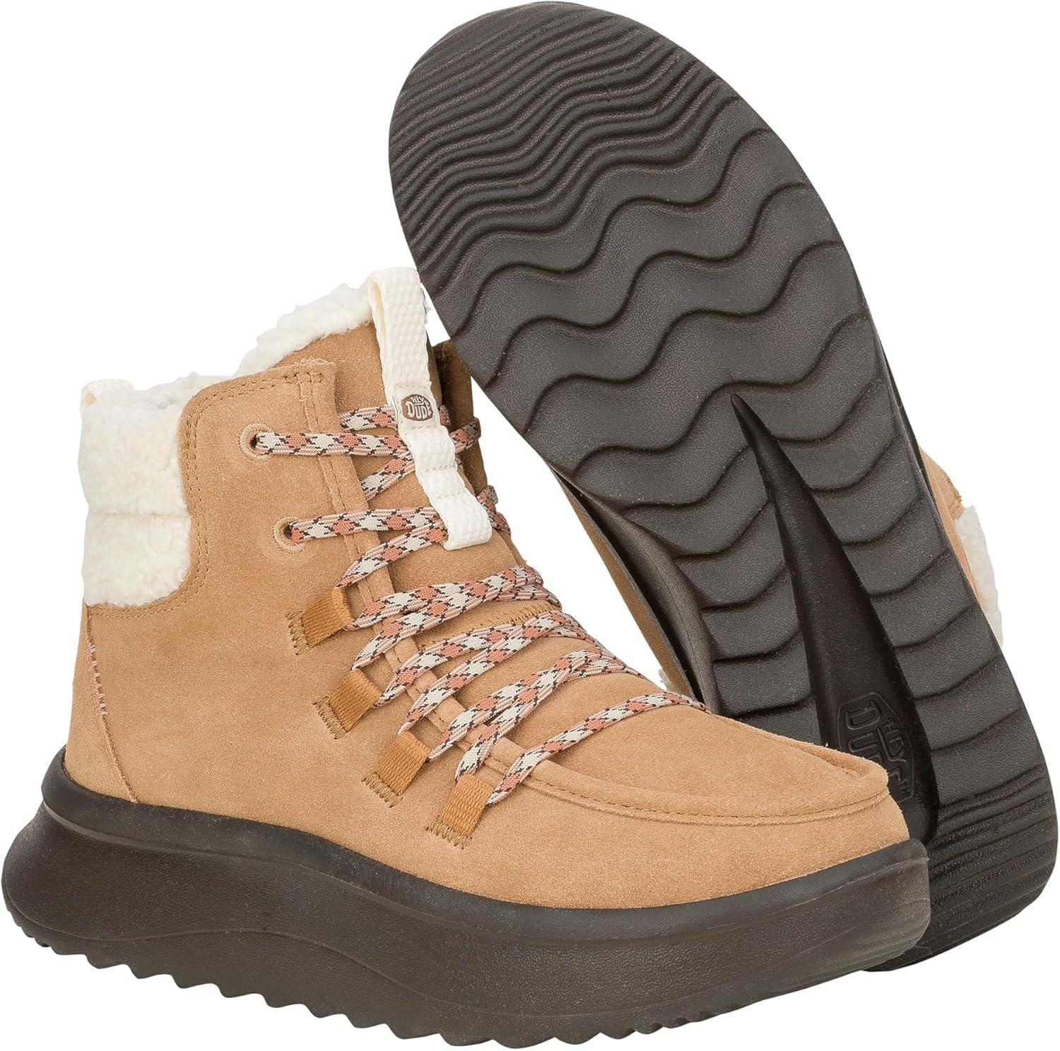 image:imageHEYDUDE womens Wendy Peak Apres Suede CozstitChestnutBlack