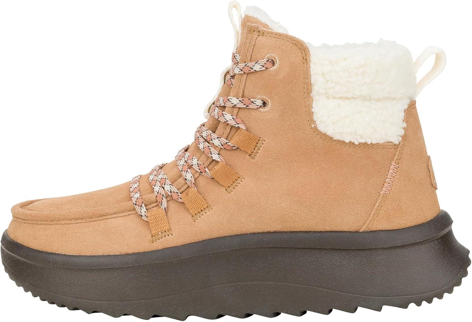 image:imageHEYDUDE womens Wendy Peak Apres Suede CozstitChestnutBlack