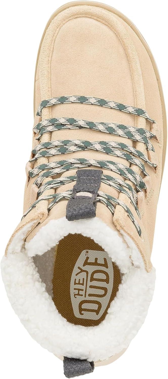 image:imageHEYDUDE womens Wendy Peak Apres Suede CozstitSand Beige