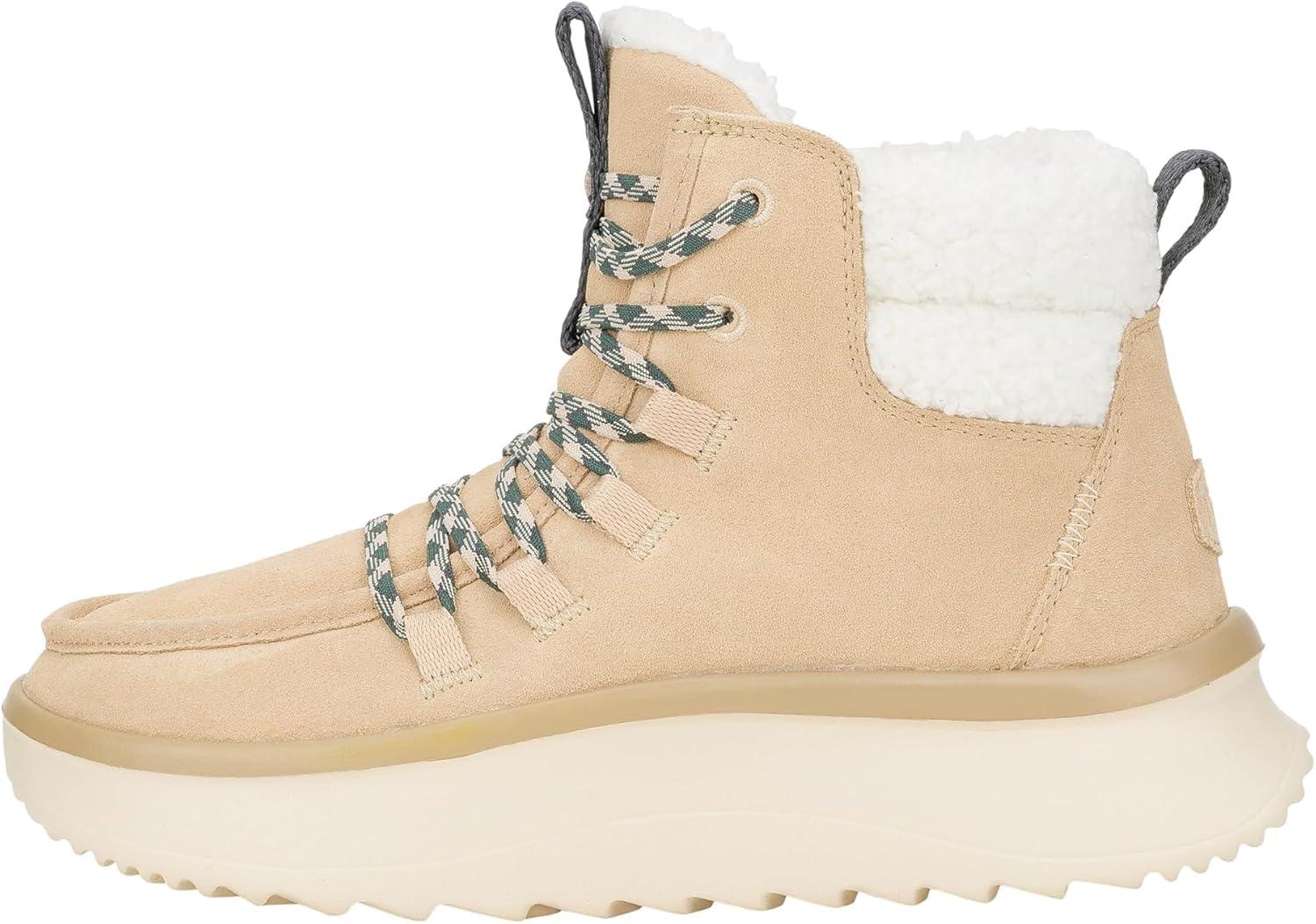 image:imageHEYDUDE womens Wendy Peak Apres Suede CozstitSand Beige