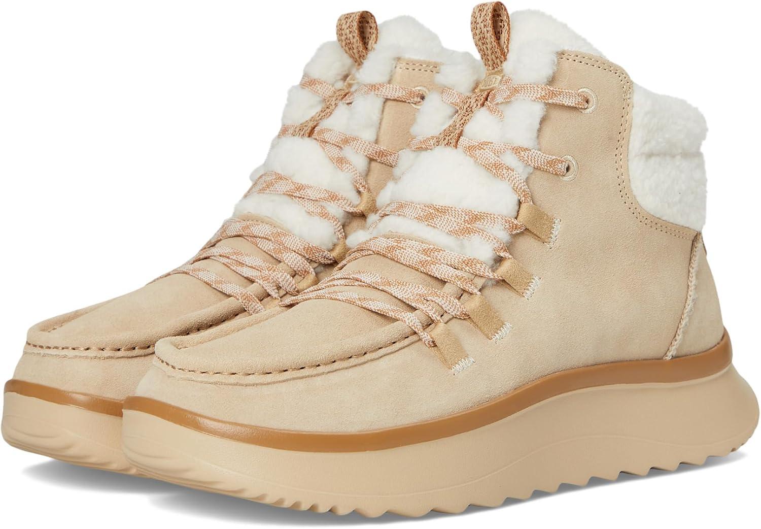 image:imageHEYDUDE womens Wendy Peak Apres Suede CozstitTan