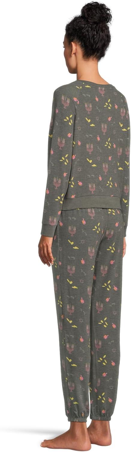 image:imageHoneydew Intimates womens Star Seeker Brushed Jersey Lounge SetCharcoal Hanukkah
